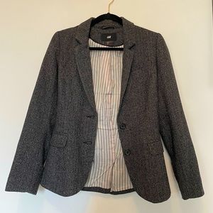 Tweed-look blazer with elbow pads